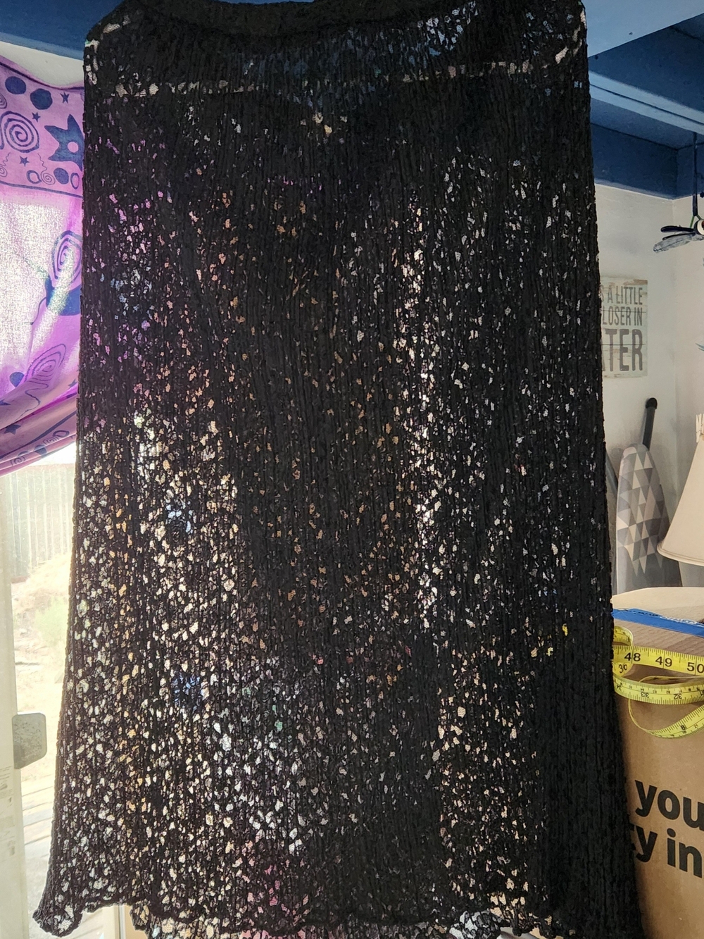 Vintage 90s Patra Petites Black Lace Maxi Skirt Whimsigoth Fairy Grunge Sheer